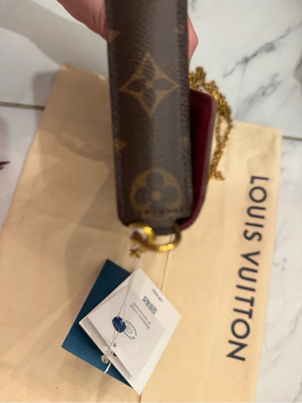 Louis Vuitton Pochette Felicie monogram fuchsia authentic complete set